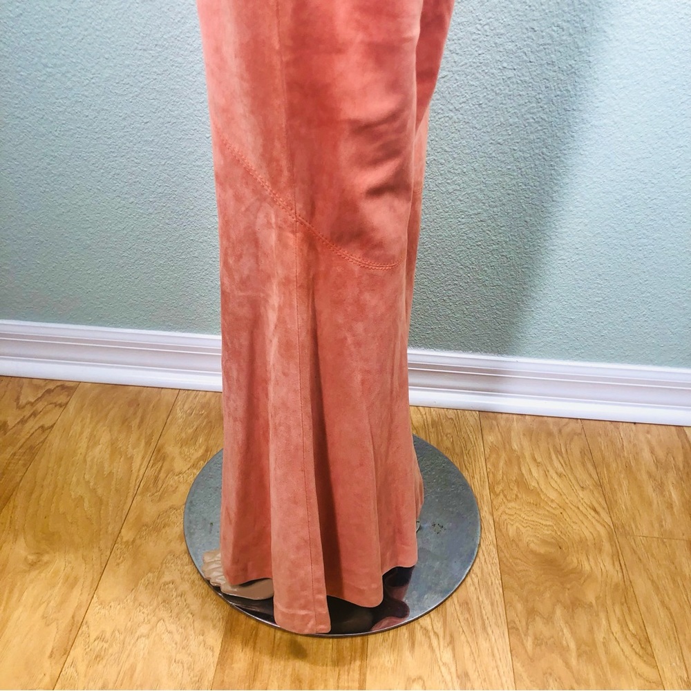 Valentino coral suede flare pants Sz 6 - Picture 10 of 16